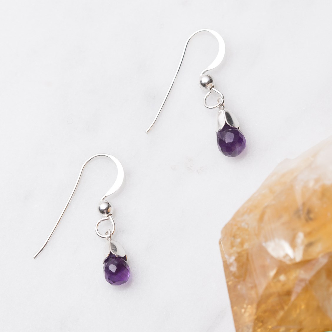 Amethyst & Petal Drop Earrings Jewellery Making Kit