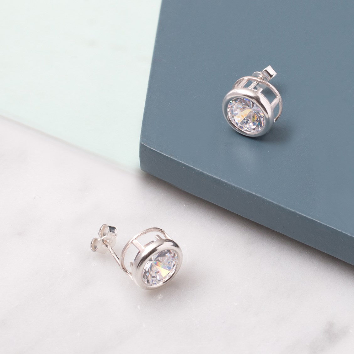 Cubic Zirconia Backset Stud Earrings Jewellery Making Kit