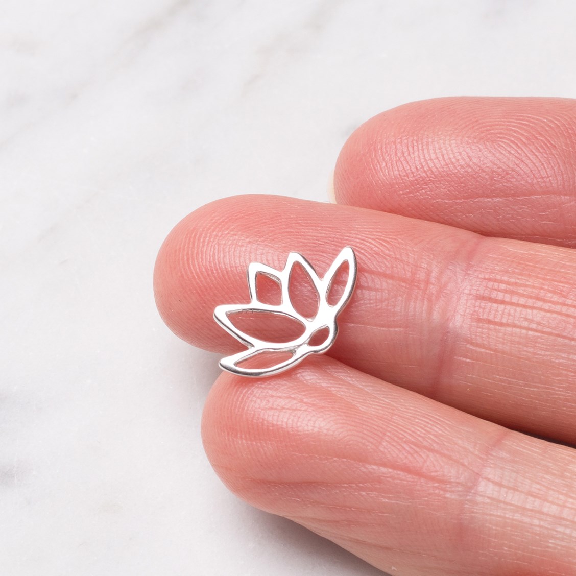 Sterling Silver Lotus Flower Charm