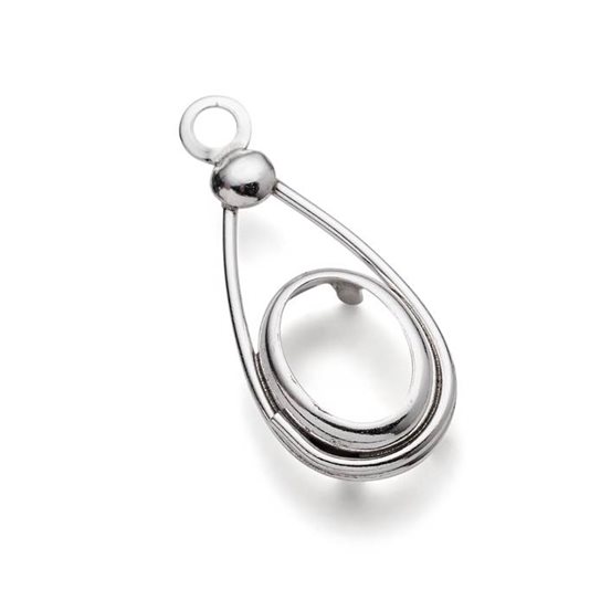 Sterling Silver Backset Pendant Setting for 8x6mm Oval Faceted Stones