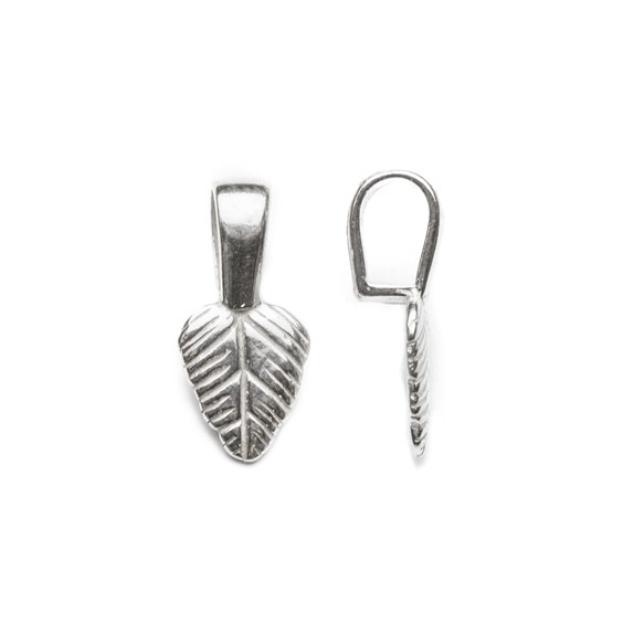 Sterling Silver Leaf Design GlueOn Bail