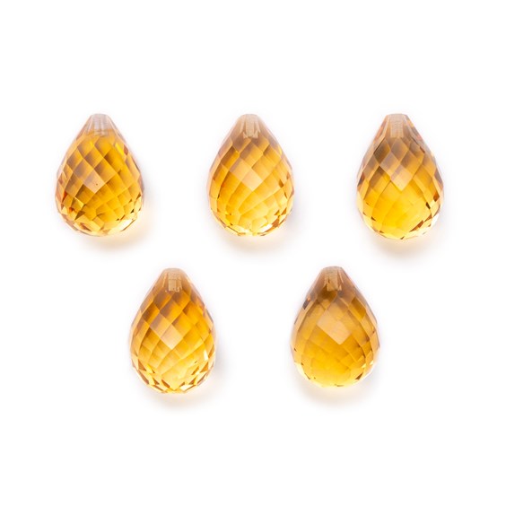 Citrine Top Drilled Faceted Teardrop Briolette Beads