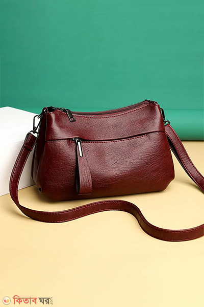 Crossbody bag atipasial leather (Crossbody bag atipasial leather ( maroon color ))