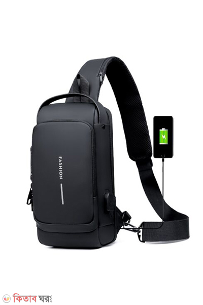 USB charging sport sling Anti-theft shoulder bag (USB charging sport sling Anti-theft shoulder bag (Black shape))