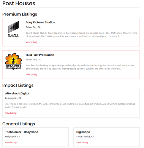 Premium listings