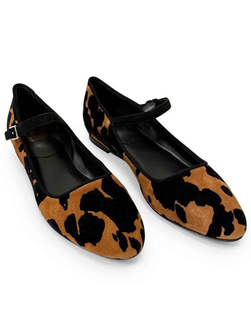 Ballerina in mucca floccata color brandy | L'Arianna BL1072 | Made in Italy L'Arianna | EC1072001M