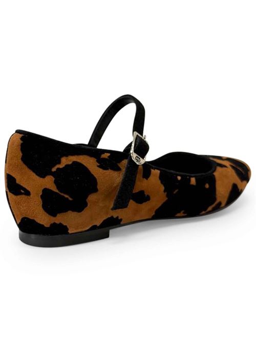 Ballerina in mucca floccata color brandy | L'Arianna BL1072 | Made in Italy L'Arianna | EC1072001M