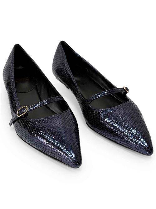 Ballerina in pelle stampa serpente blu | L'Arianna BL2595/RT | Made in Italy L'Arianna | EC2595/RT002