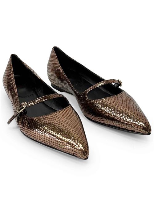 Ballerina in pelle stampa serpente beige | L'Arianna BL2595/RT | Made in Italy L'Arianna | EC2595023