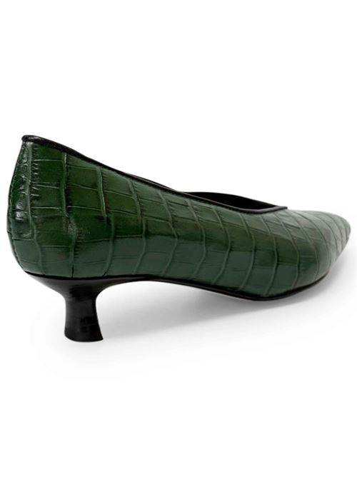 Décolleté in pelle effetto coccodrillo verde | L'Arianna DE2606/RT | Made in Italy L'Arianna | EC2606/RT005