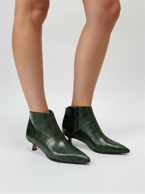 Tronchetto in pelle effetto cocco verde | L'Arianna TR2608/RT | Made in Italy L'Arianna | EC2608/RT005