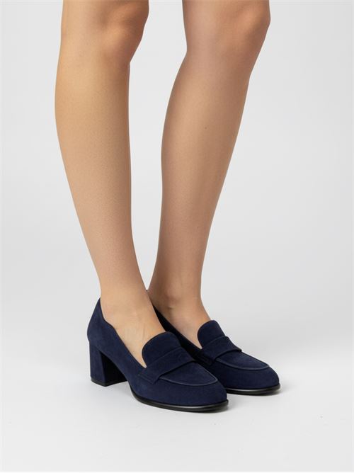 Mocassino in camoscio blu | L'Arianna MO2600 | Made in Italy L'Arianna | EC2600002
