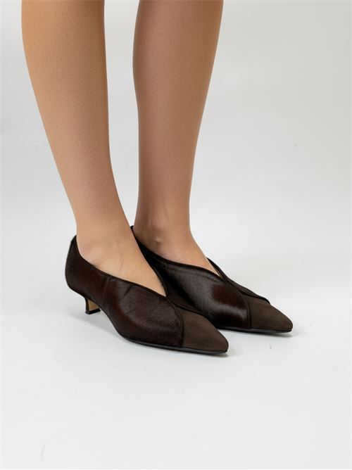 Décolleté in cavvalino testa di moro | LArianna DE2611/RT | Made in Italy L'Arianna | EC2611/RT012