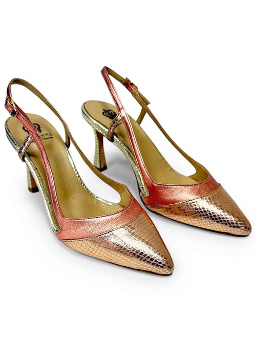 Decollete slingback ch1605/rt donna in pelle laminata rosa  tacco alto l'arianna L'Arianna | EC1605/RT033