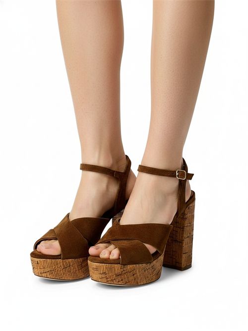 Sandalo in crosta con zeppa in vimini  | L'arianna DS2685 | Made in Italy L'Arianna | EC2685014