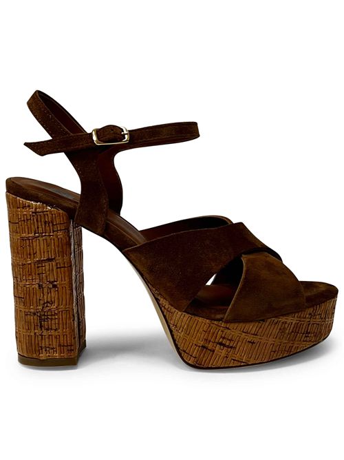Sandalo in crosta con zeppa in vimini  | L'arianna DS2685 | Made in Italy L'Arianna | EC2685014