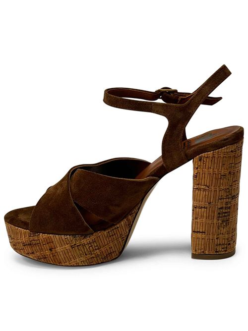 Sandalo in crosta con zeppa in vimini  | L'arianna DS2685 | Made in Italy L'Arianna | EC2685014