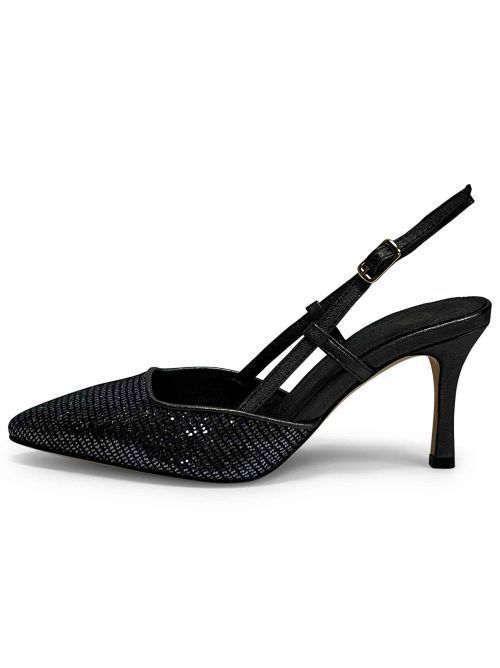 Slingback in glitter moon asfalto | L'Arianna CH1725 | Made in Italy L'Arianna | EC1725MOON001