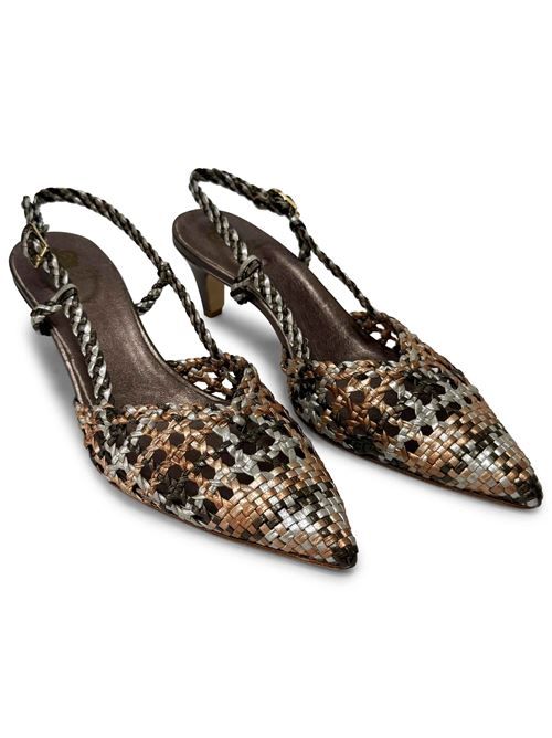 Décolleté slingback intreccio multi taupe | L'Arianna CH1766 | Made in Italy L'Arianna | EC1766TAUPE018