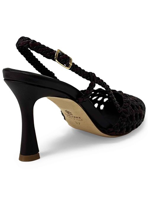 Décolleté slingback intreccio Caoba e Caffè | L'Arianna CH1767/RT | Made in Italy L'Arianna | EC1767/RT013