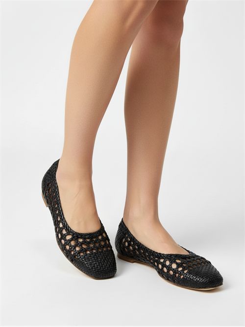 Ballerina intreccio nero | L'Arianna BL2503 | Made in Italy L'Arianna | EC2503NERO001