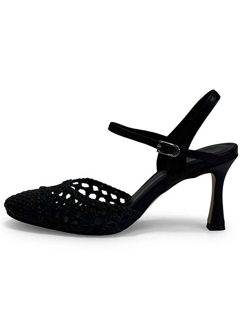 Décolleté con cinturino intreccio nero | L'Arianna CH2504/RT | Made in Italy L'Arianna | EC2504/RTNERO001