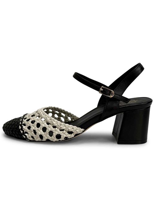 Décolleté intreccio nero e bianco | L'Arianna CH2520/L | Made in Italy L'Arianna | EC2520/LNERO001