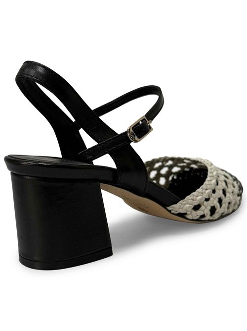 Décolleté intreccio nero e bianco | L'Arianna CH2520/L | Made in Italy L'Arianna | EC2520/LNERO001