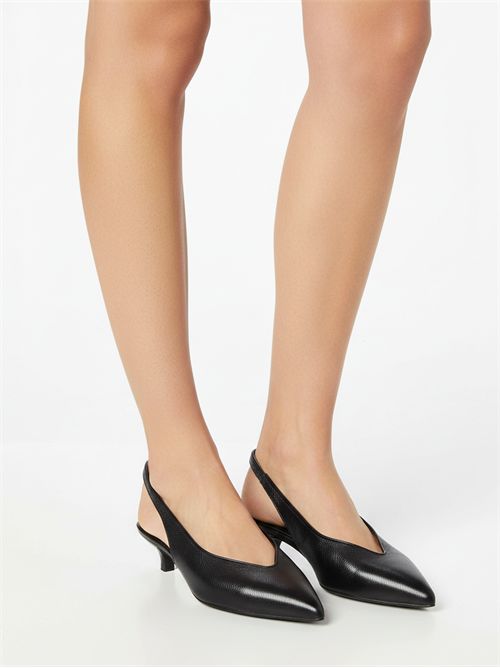 Décolleté slingback laminato Nero | L'Arianna CH2550/RT | Made in Italy L'Arianna | EC2550/RT001