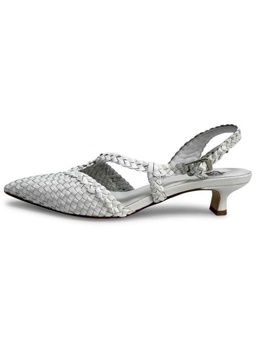 Décolleté slingback intreccio bianco | L'Arianna CH2568/RT | Made in Italy L'Arianna | EC2568/RTBIANCO100