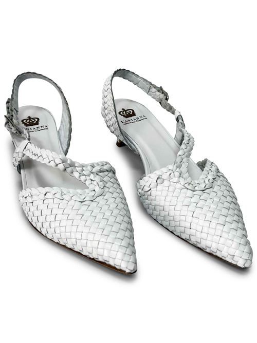 Décolleté slingback intreccio bianco | L'Arianna CH2568/RT | Made in Italy L'Arianna | EC2568/RTBIANCO100