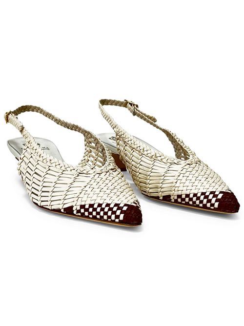 Décolleté slingback in pelle intrecciata Toffee & Sale | L'arianna  CH2657/RT | Made in Italy L'Arianna | EC2657/RT100