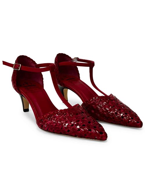 Tanguera in pelle intrecciata Rossa | L'Arianna TG2658/C | Made in Italy L'Arianna | EC2658/C053