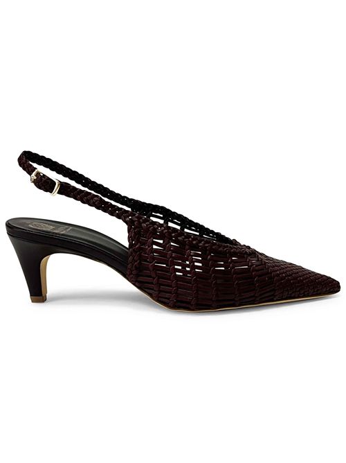 Décolleté slingback in pelle intrecciata Caoba | L'arianna CH2716 | Made in Italy L'Arianna | EC2716012