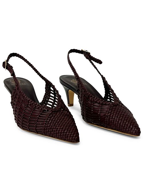 Décolleté slingback in pelle intrecciata Caoba | L'arianna CH2716 | Made in Italy L'Arianna | EC2716012