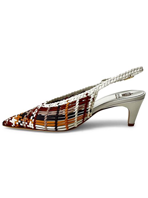Décolleté slingback in pelle intrecciata Milk, Grey & Caffe | L'arianna CH2716 | Made in Italy L'Arianna | EC2716100