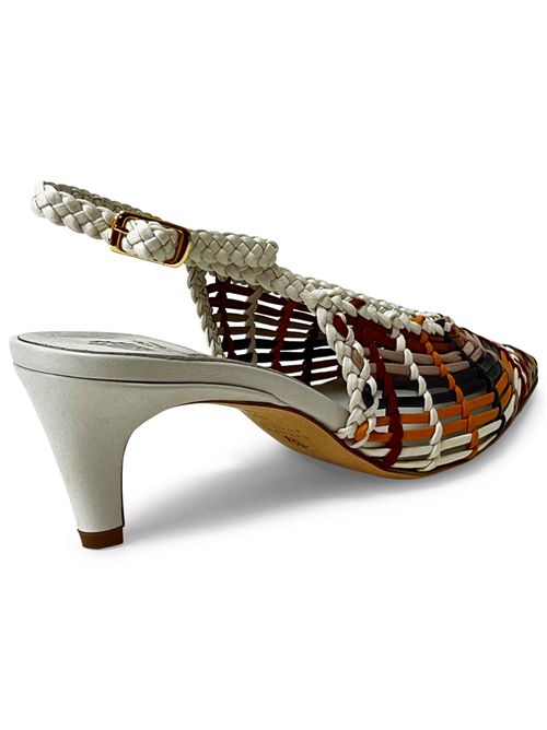 Décolleté slingback in pelle intrecciata Milk, Grey & Caffe | L'arianna CH2716 | Made in Italy L'Arianna | EC2716100