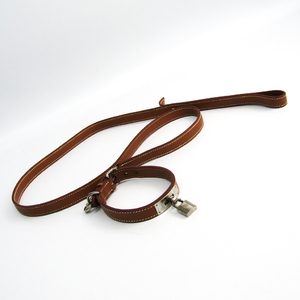 Hermes Kelly 2-piece Set Dog Leash Togo Leather Gold