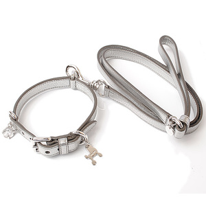 Miu Miu Miu Reed Collar Set Small Dog Medium miumiu 5YC005 5YG004 MADRAS CROMO Silver Metallic