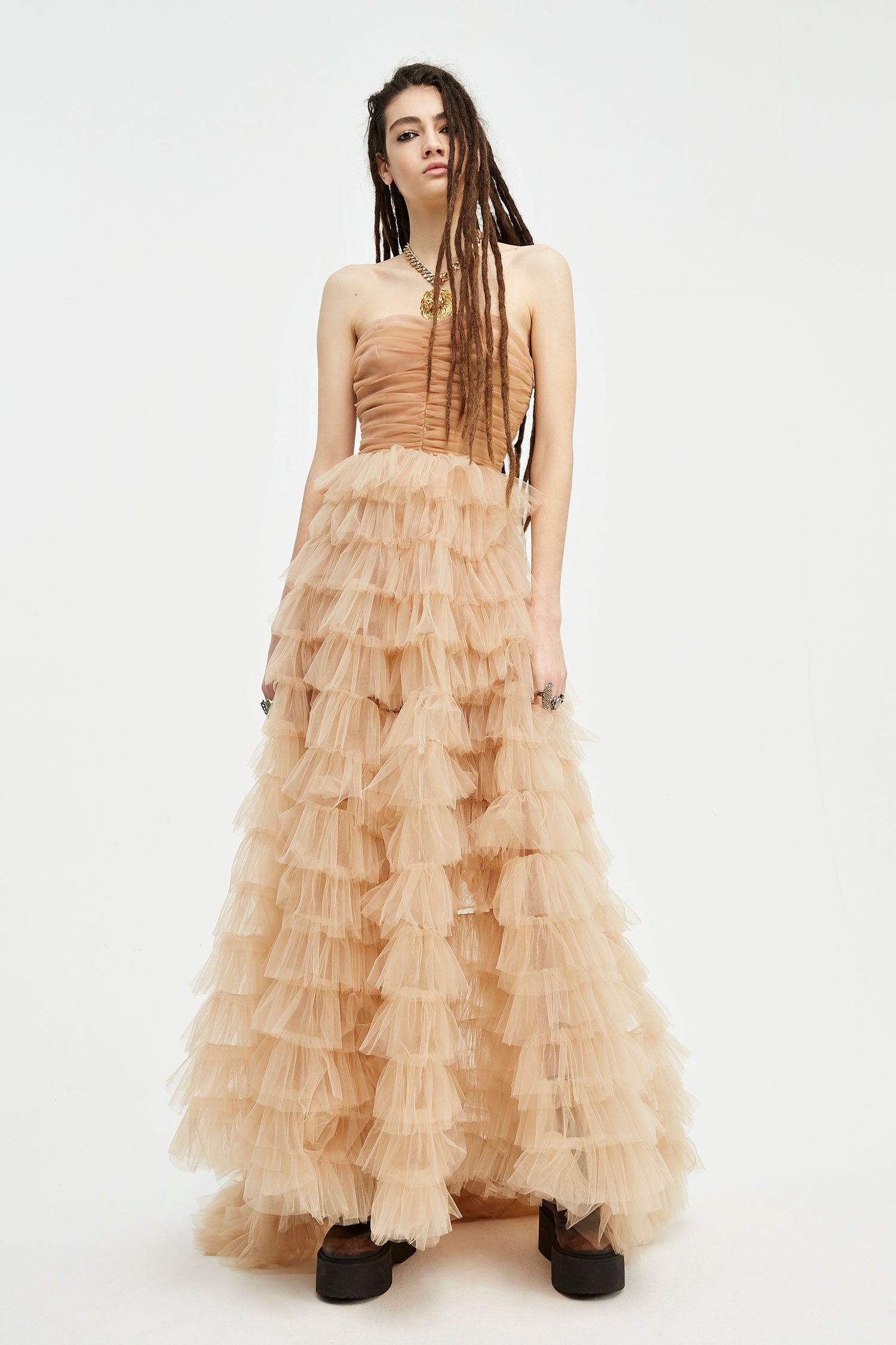 Tulle Costumi Aniye By Aniye By Vestito In Tulle Lungo Nero