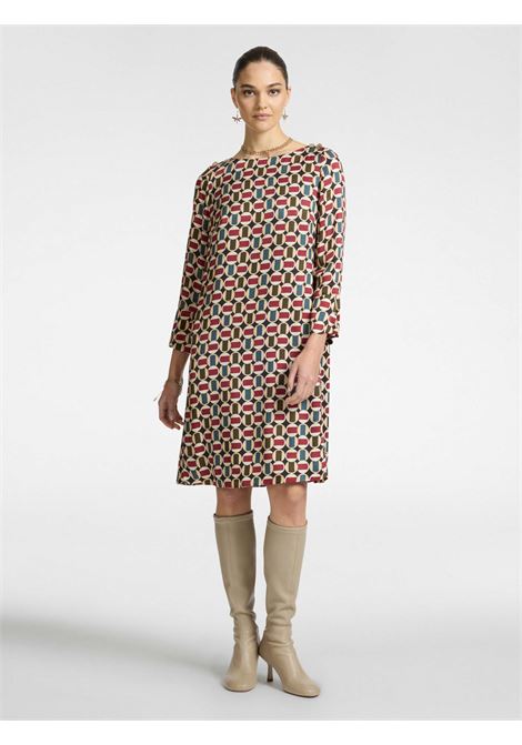 Abito elena mirò dalla stampa geometrica ELENA MIRO' | Abiti curvy | 7428P100244N01