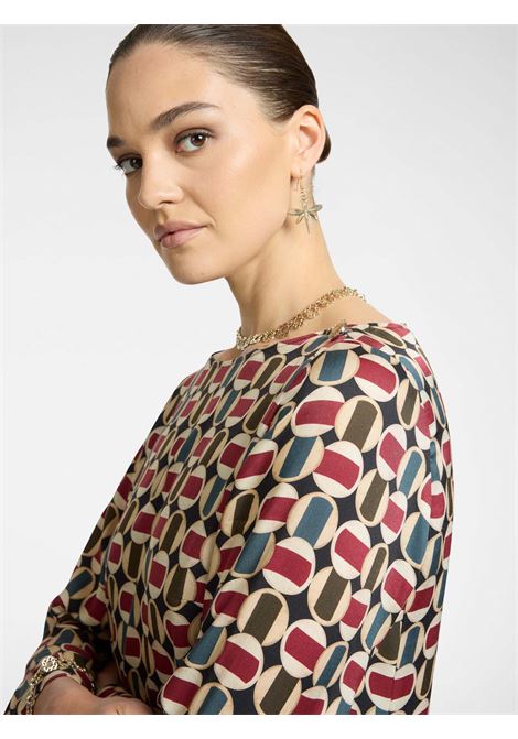 Abito elena mirò dalla stampa geometrica ELENA MIRO' | Abiti curvy | 7428P100244N01