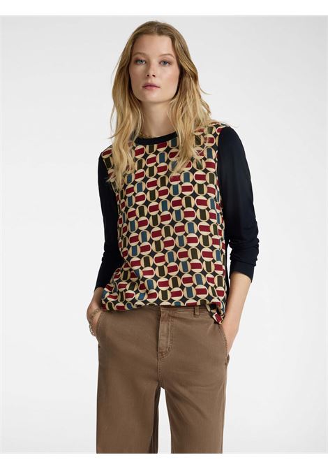 Elena mir? jumper silk print front  ELENA MIRO' | Curvy sweaters | G292Z000450N34