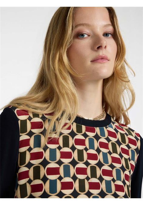Elena mir? jumper silk print front  ELENA MIRO' | Curvy sweaters | G292Z000450N34