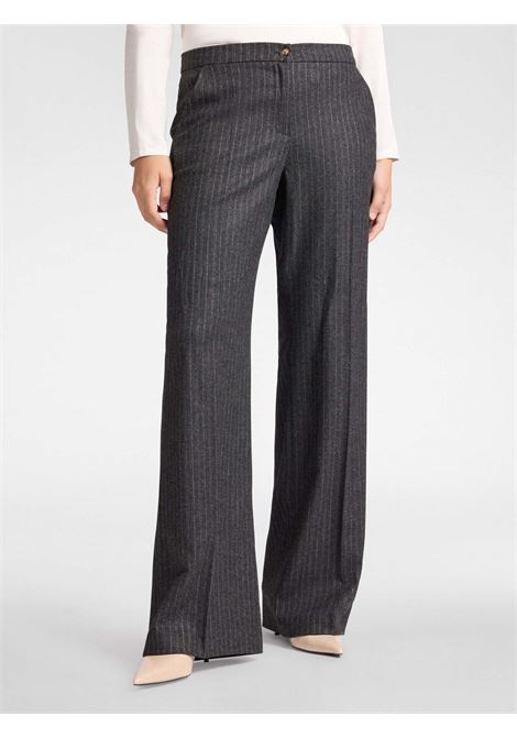 Elena mir? trousers in pinstriped flannel ELENA MIRO' | Curvy trousers | P165P500427N01