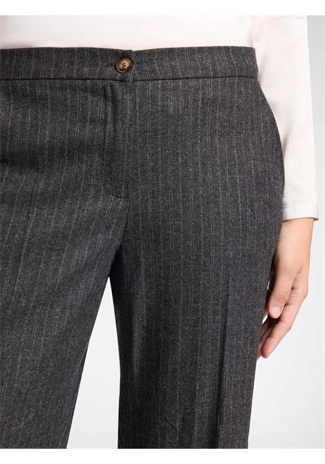 Elena mir? trousers in pinstriped flannel ELENA MIRO' | Curvy trousers | P165P500427N01