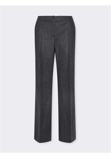 Elena mir? trousers in pinstriped flannel ELENA MIRO' | Curvy trousers | P165P500427N01