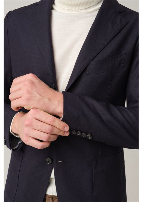 BUGATTI Felpa Uomo Blu Casual Cotone con Zip (IT 56, EU 52