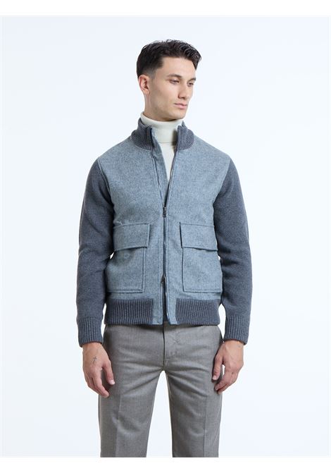MAGLIA BOMBER-ZIP MISTO LANA - GRIGIO LUIGI BORRELLI - NAPOLI | 07KN937-CCK9022- 01
