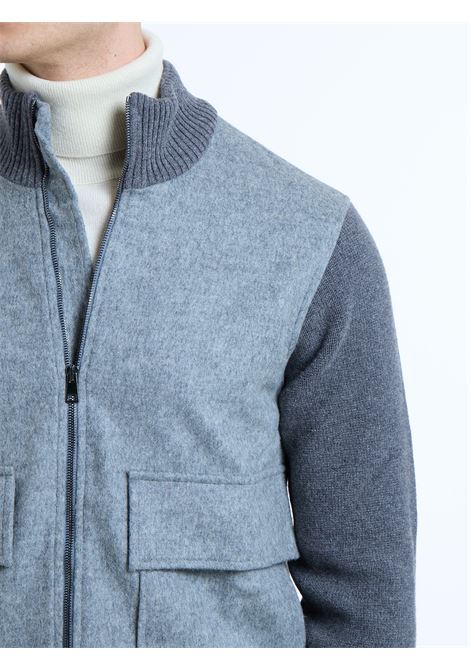 MAGLIA BOMBER-ZIP MISTO LANA - GRIGIO LUIGI BORRELLI - NAPOLI | 07KN937-CCK9022- 01